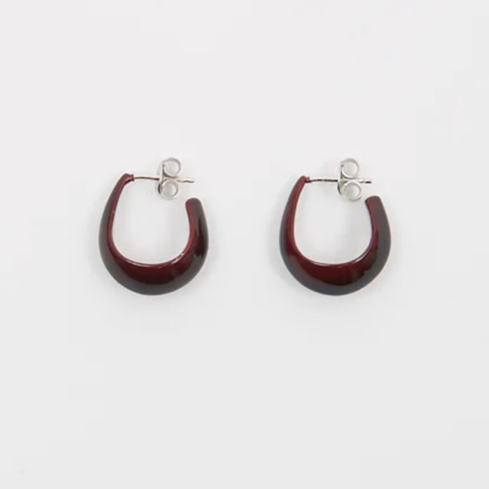 Lemaire Curved Mini Drop Earrings in color Azuki
